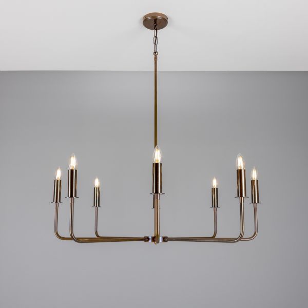 Irvine Modern Brass Chandelier, Eight-Light